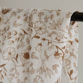tissu double gaze - fleurs