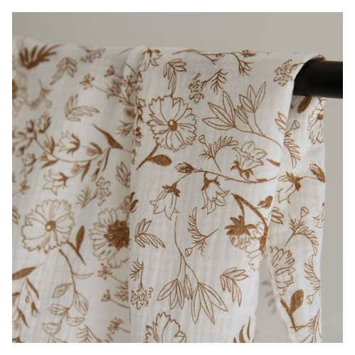 tissu double gaze - fleurs tissu double gaze - fleurs