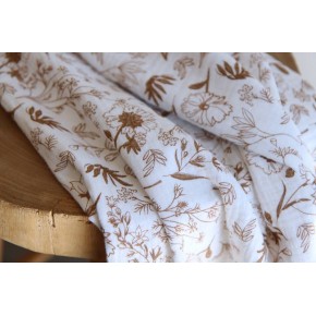 tissu imprimé fleurs - double gaze de coton