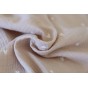 tissu double gaze - cœurs beige