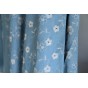 coton brodé en denim - fleurs
