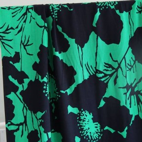 tissu fluide en bambou -vert et marine