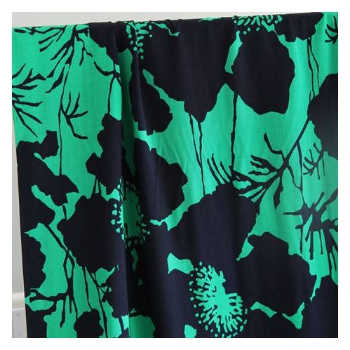 tissu fluide en bambou -vert et marine tissu fluide en bambou -vert et marine