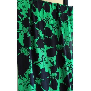 tissu viscose bambou - vert et marine
