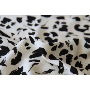 tissu crêpe de viscose - noir et écru