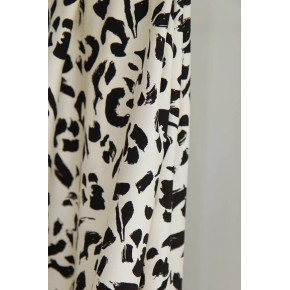 joli tissu fluide pour robe - écru et noir