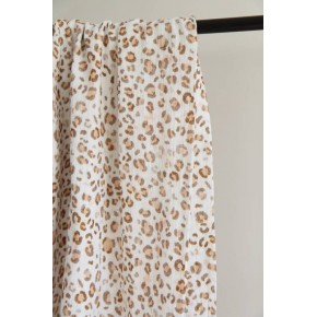 tissu double gaze imprimée - léopard
