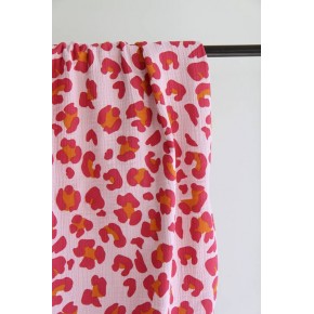 tissu double gaze imprimée - léopard