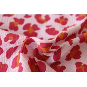 tissu imprimé léopard - double gaze de coton