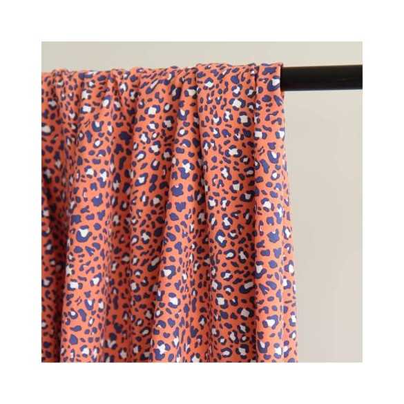 Tissu popeline de viscose - imprimé léopard