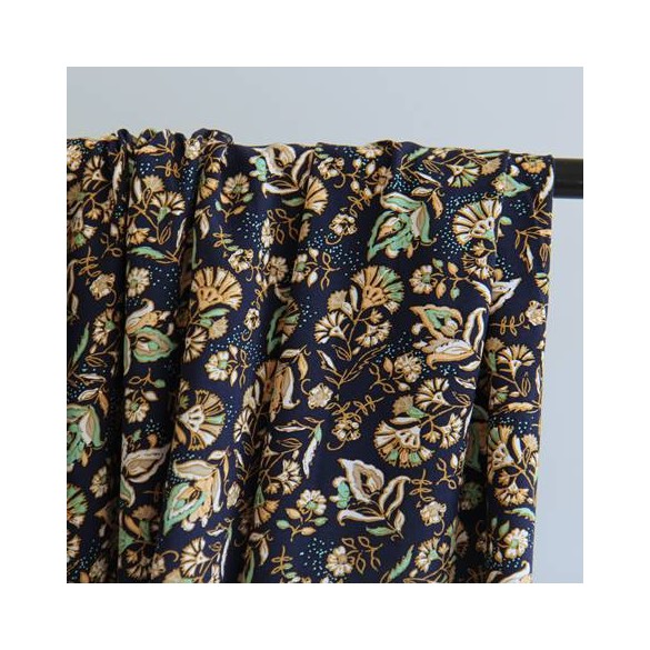 Tissu popeline de viscose - imprimé fleurs