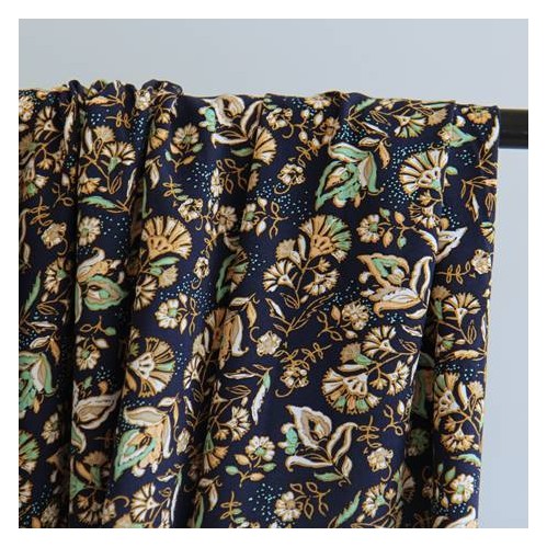 Tissu popeline de viscose - imprimé fleurs Tissu popeline de viscose - imprimé fleurs