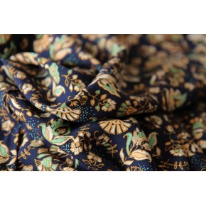 tissu viscose fleurie - un chat sur un fil