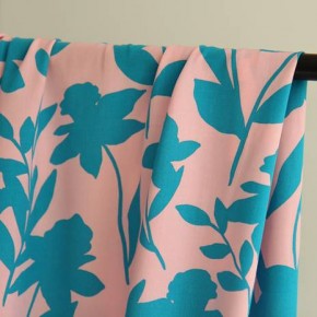 Tissu popeline de viscose motif fleurs