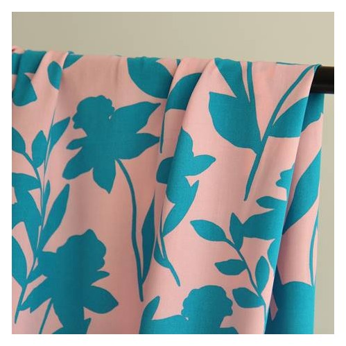 Tissu popeline de viscose motif fleurs Tissu popeline de viscose motif fleurs