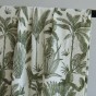 Tissu popeline de viscose motif fleurs kaki