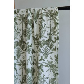 jolie viscose fleurs - kaki et écru