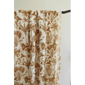 jolie viscose fleurs - camel et écru