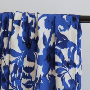 jolie viscose fleurs - BLEU