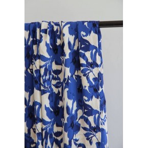 tissu viscose fleurie - un chat sur un fil