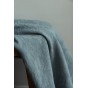 tissu un chat sur un fil - bleu brodé