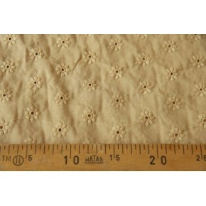 tissu en broderie anglaise - beige