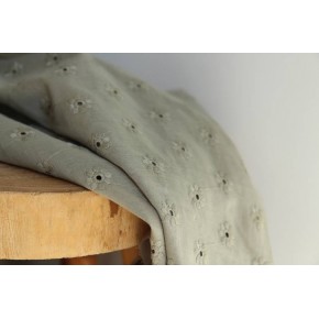 tissu en coton brodé - kaki
