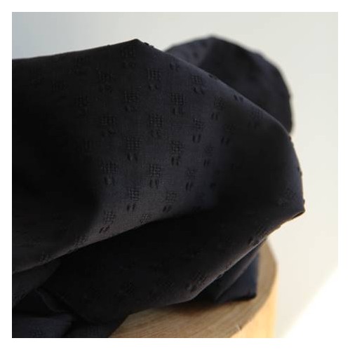 Coton brodé plumetis - noir Coton brodé plumetis - noir
