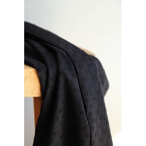 tissu en coton brodé noir
