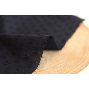 tissu en coton brodé noir