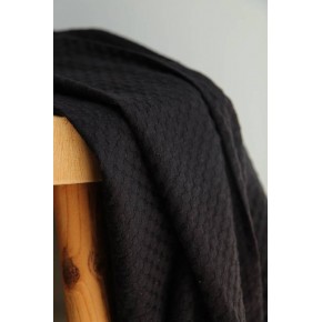 tissu en coton brodé noir
