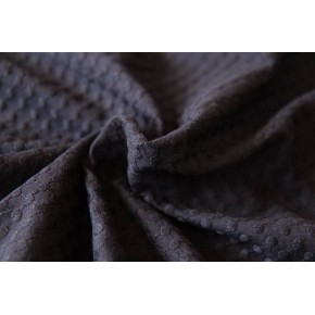 tissu en coton brodé noir - un chat sur un fil