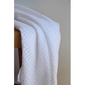 tissu en coton brodé blanc
