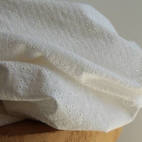 Coton brodé - blanc cassé