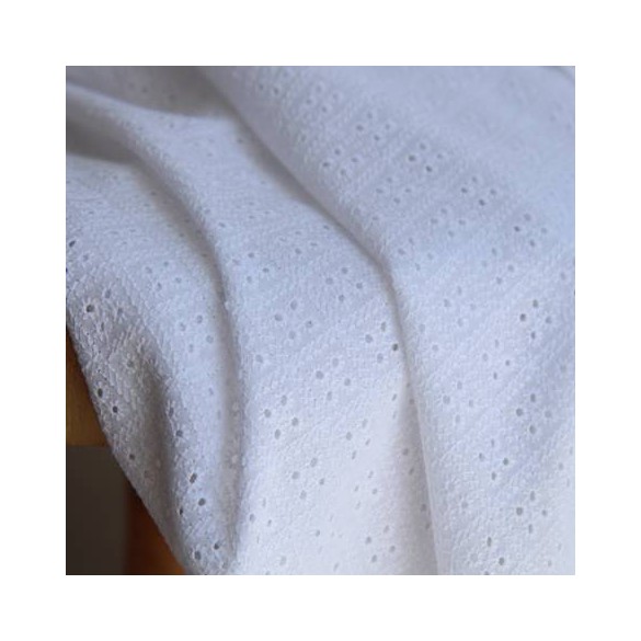 Coton brodé Lois - blanc