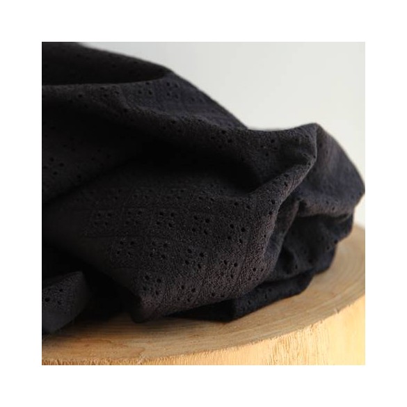Coton brodé Lois - noir