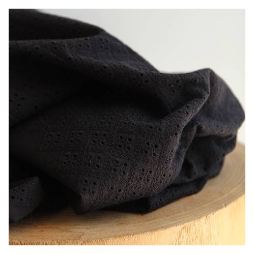 Coton brodé Lois - noir Coton brodé Lois - noir