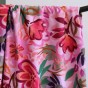 joli satin de coton fleurs -  rose