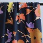 tissu lin et viscose imprimé fleurs marine