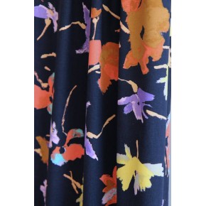 tissu imprimé fleurs - lin et viscose