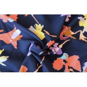 joli tissu en lin et viscose imprimé fleurs