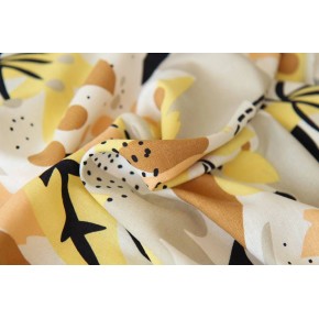 tissu mélange lin et viscose imprimé fleurs - un chat sur un fil