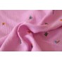 tissu petites fleurs brodées - un chat sur un fil