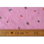 tissu petites fleurs brodées rose - un chat sur un fil