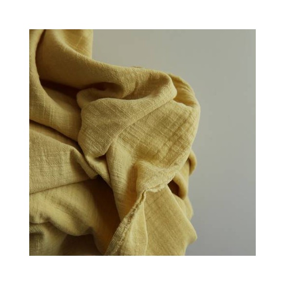 tissu double gaze - jaune