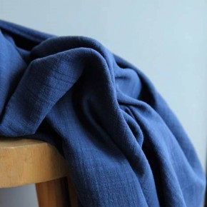 tissu double gaze - bleu denim