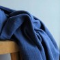tissu double gaze - bleu denim