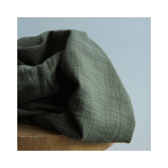 tissu double gaze - kaki
