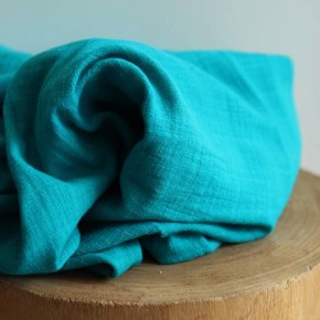 tissu double gaze - turquoise