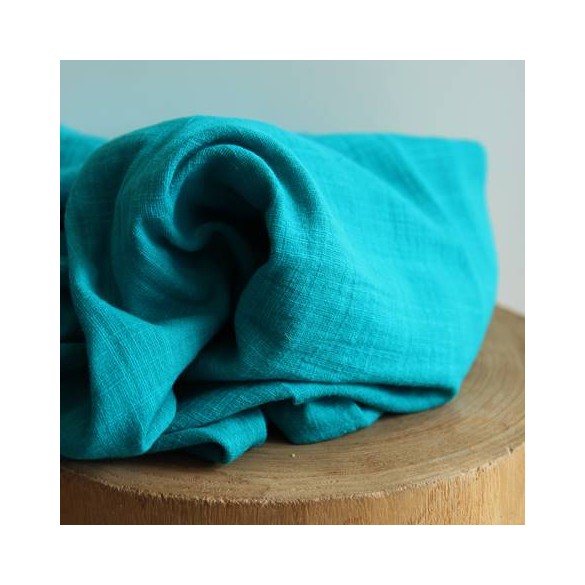 tissu double gaze - turquoise